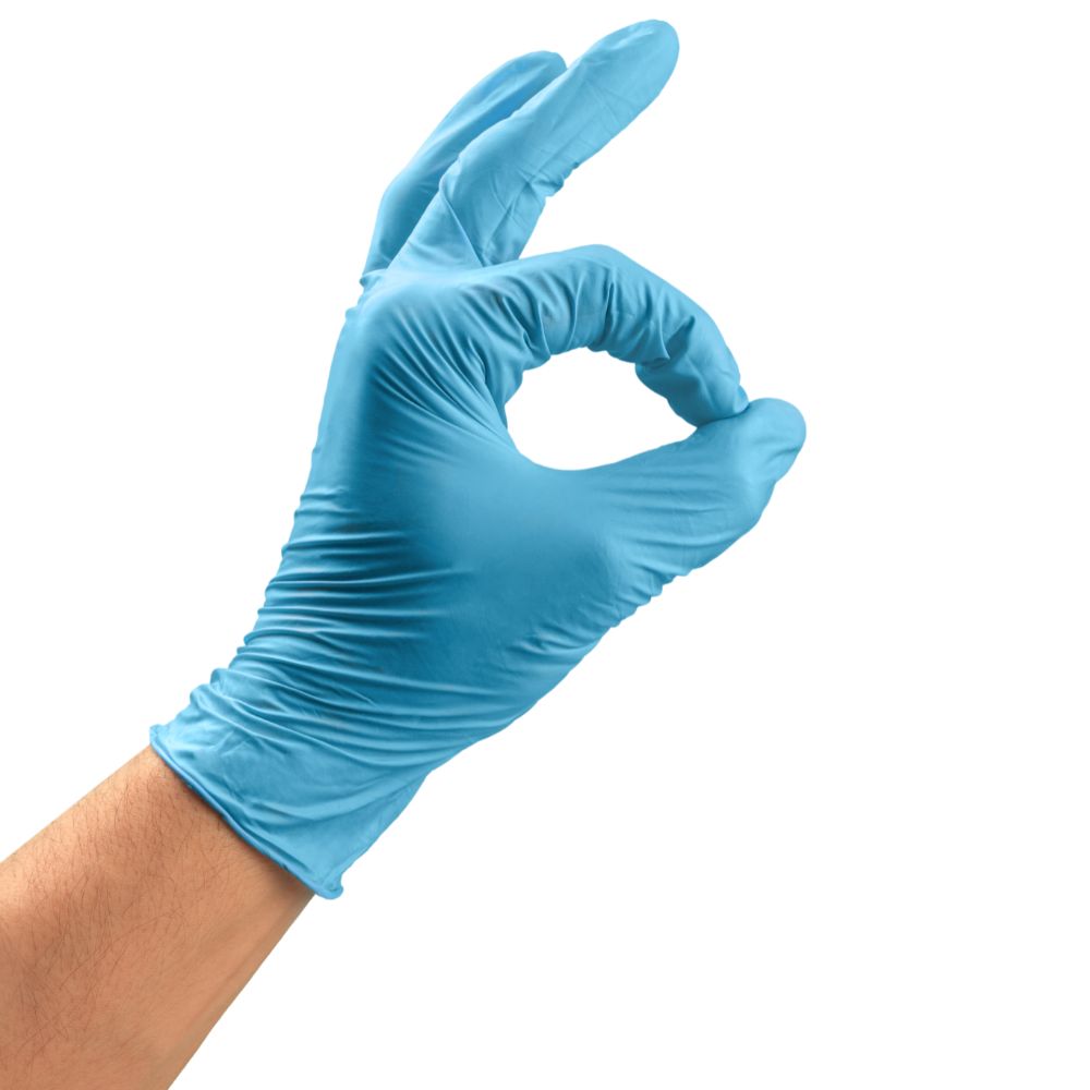 Blue Nitrile Disposable Gloves – Powder-Free, Latex-Free (Box of 100)