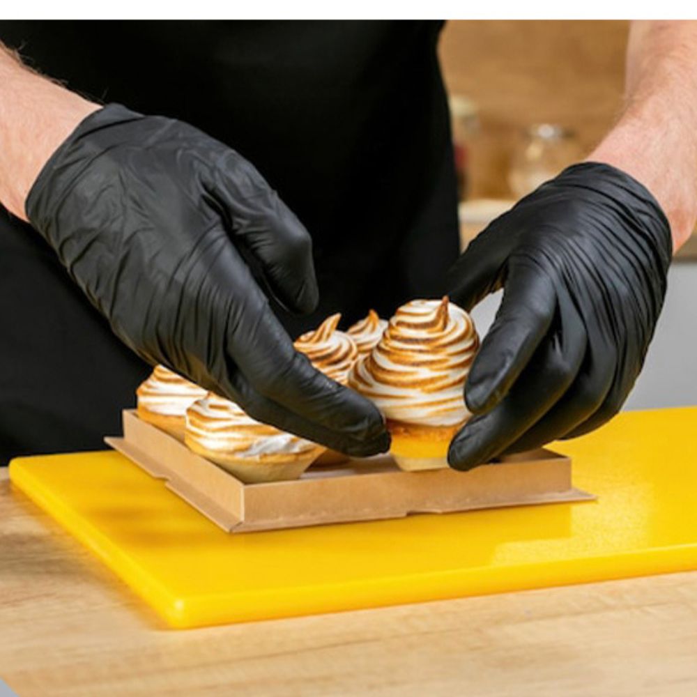 Nitrile Black Hand Gloves – Powder-Free, Latex-Free, Disposable Gloves for Industrial & Cleaning Use (Box of 100)