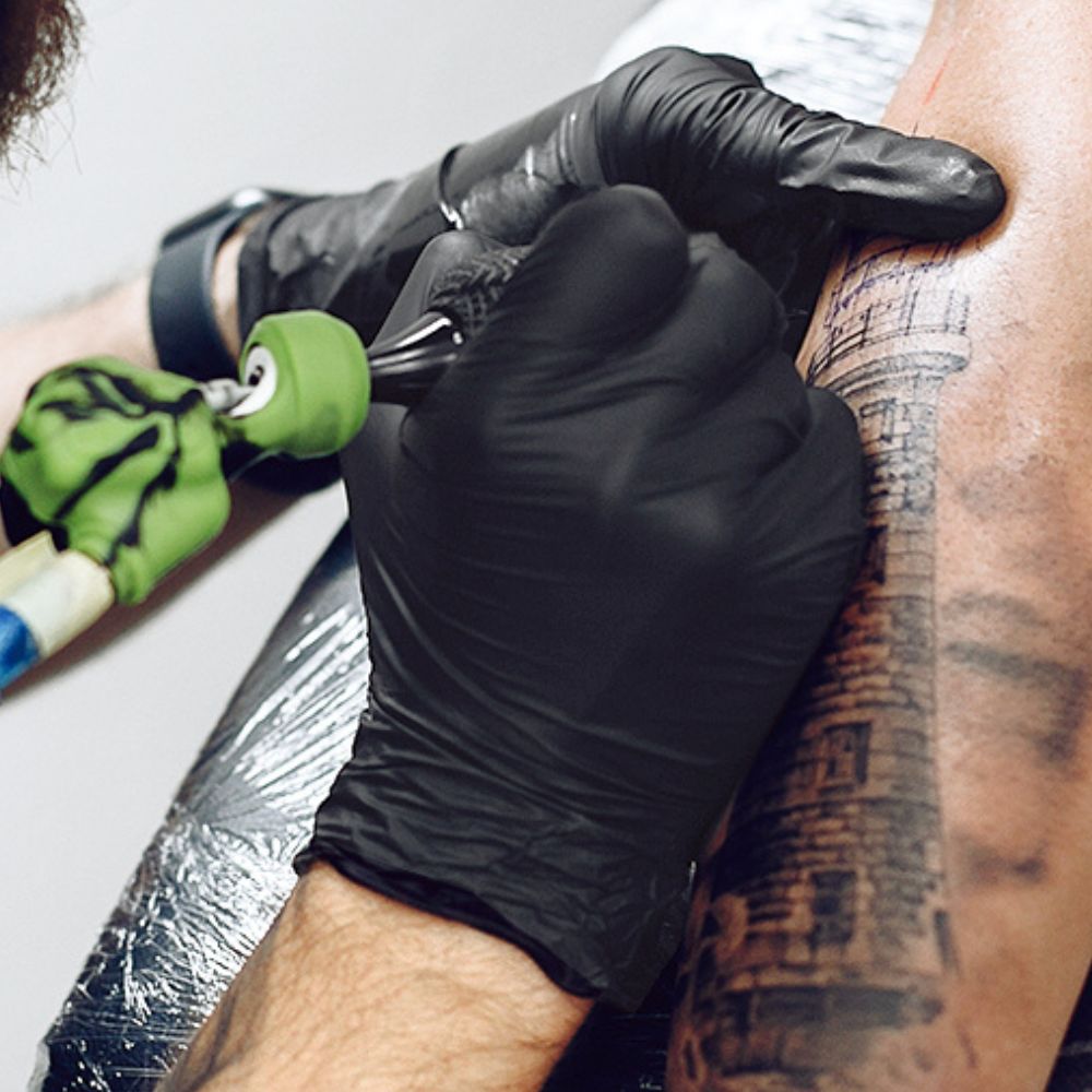 Nitrile Black Hand Gloves – Powder-Free, Latex-Free, Disposable Gloves for Industrial & Cleaning Use (Box of 100)