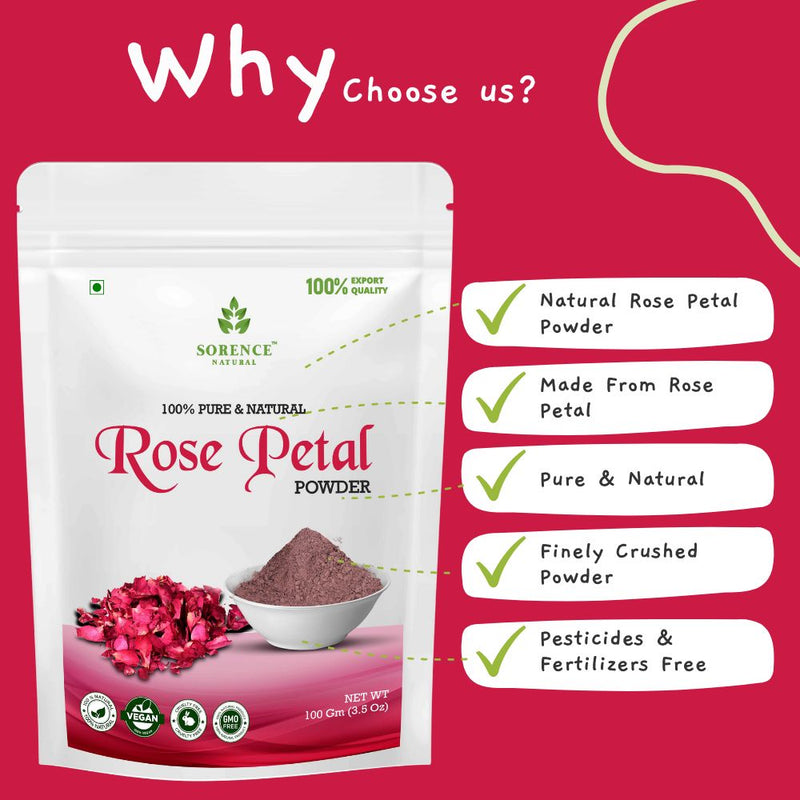 Sorence Natural Rose petal Powder